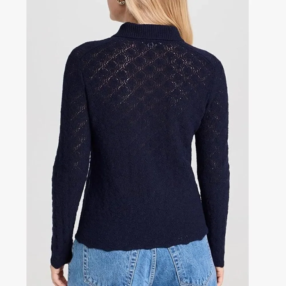 Vince Women's Lace Stitch Polo Sweater Size Large